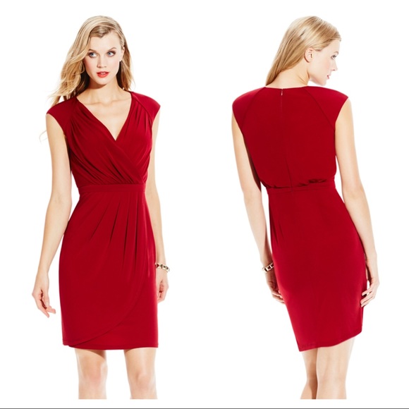 vince camuto faux wrap dress
